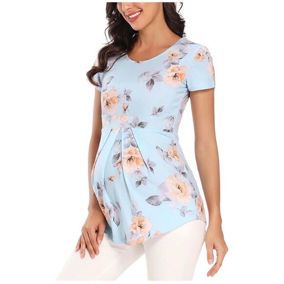 Women's Maternity Top Short Sleeve || size Medium - Picture 1 of 7